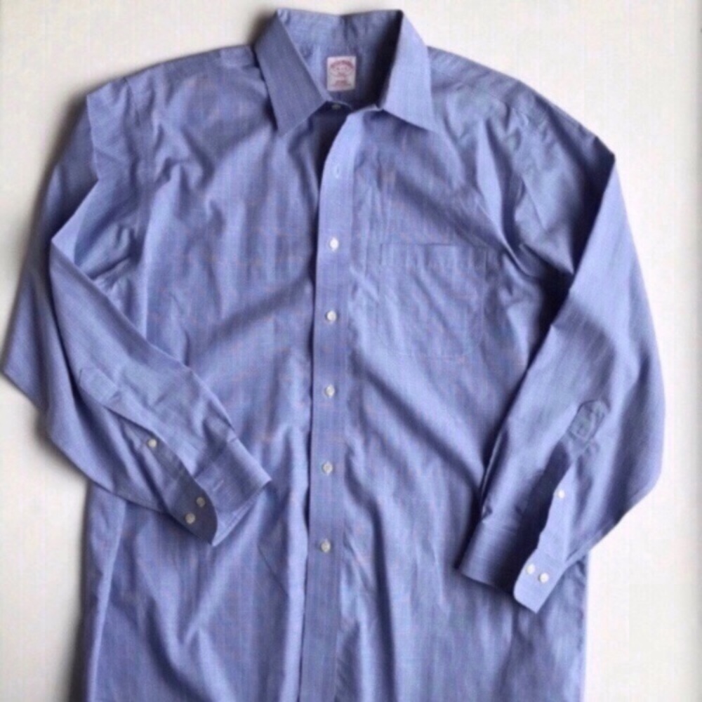 Brooks Brothers Shirt size Large Oxford Blue Check tag 16 2/3